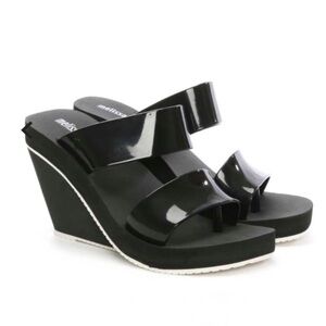 MELISSA Summer High Black Wedge Sandal - Size 9